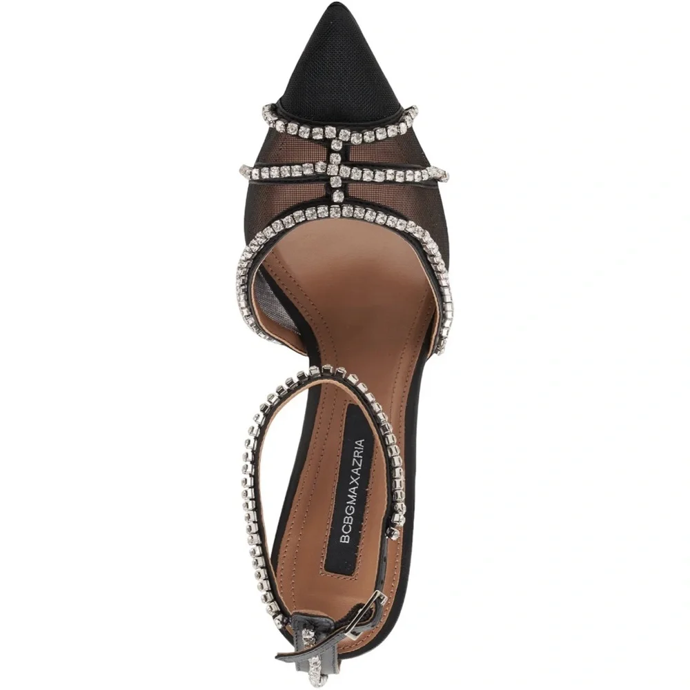 BCBGMAXAZRIA Women’s Navino Sparkle Mesh Pump Heel Black - Picture 4 of 9